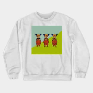 Vintage Happy Clowns Postcard Crewneck Sweatshirt